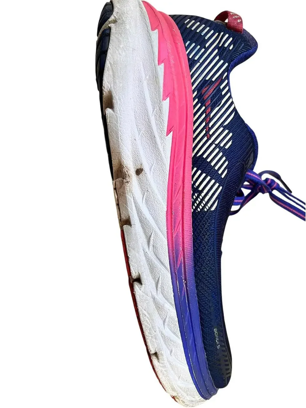 Hoka One One Bondi 5 Women Shoes Size 9 Navy /Pink Running Training Sneakers - Picture 6 of 6